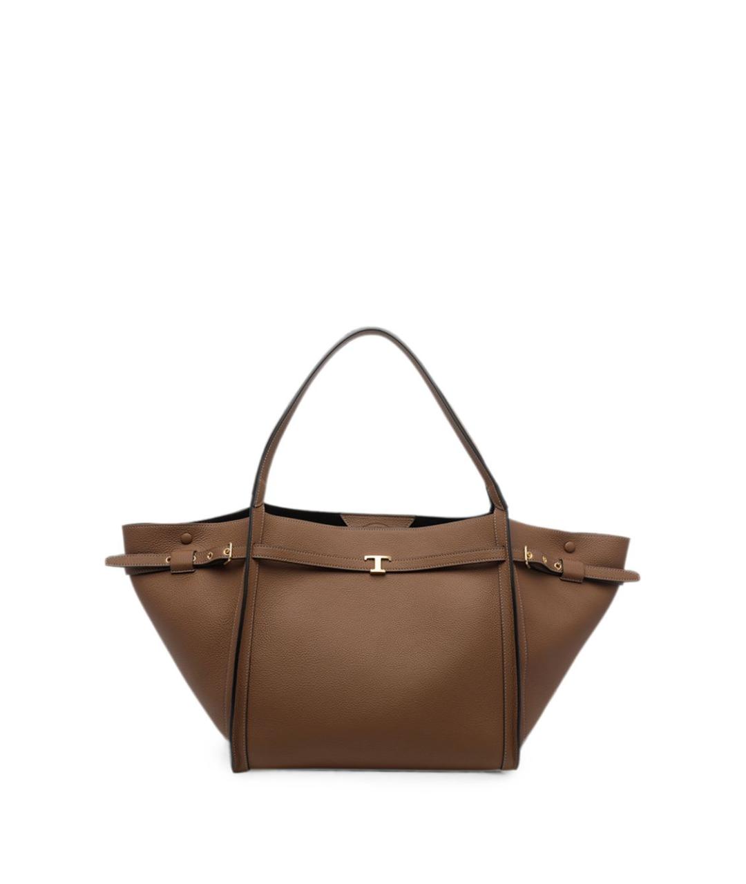 TOD'S Коричневая кожаная сумка тоут, фото 1