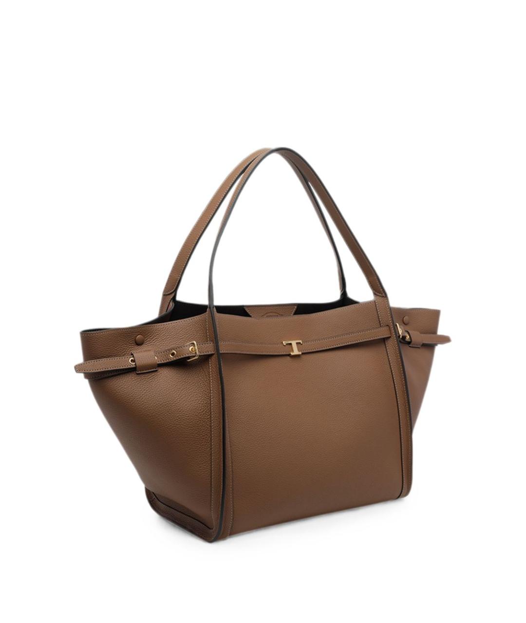 TOD'S Коричневая кожаная сумка тоут, фото 3