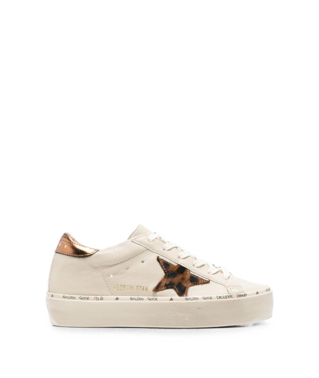 GOLDEN GOOSE Бежевые кожаные кеды, фото 1