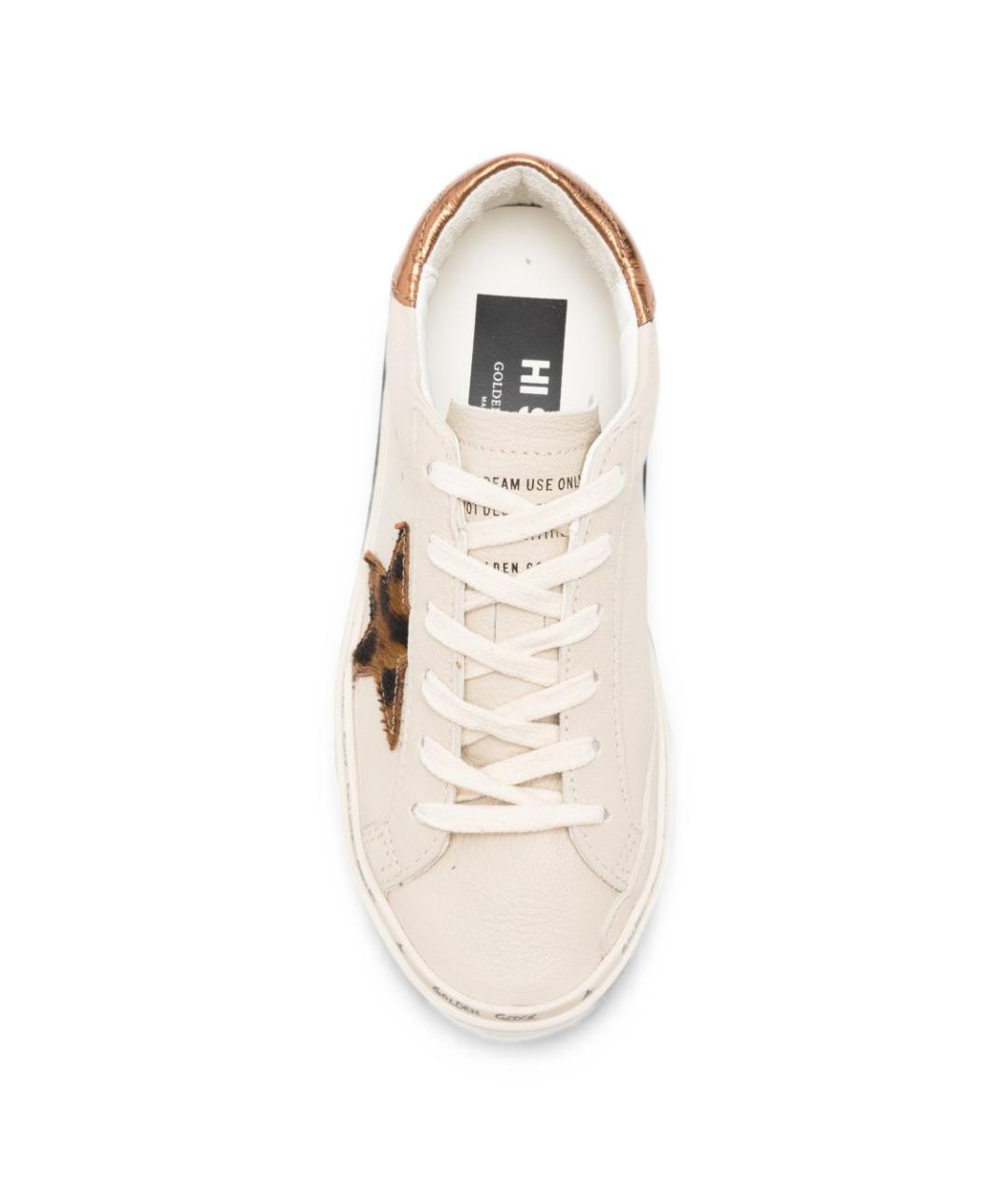 GOLDEN GOOSE Бежевые кожаные кеды, фото 2