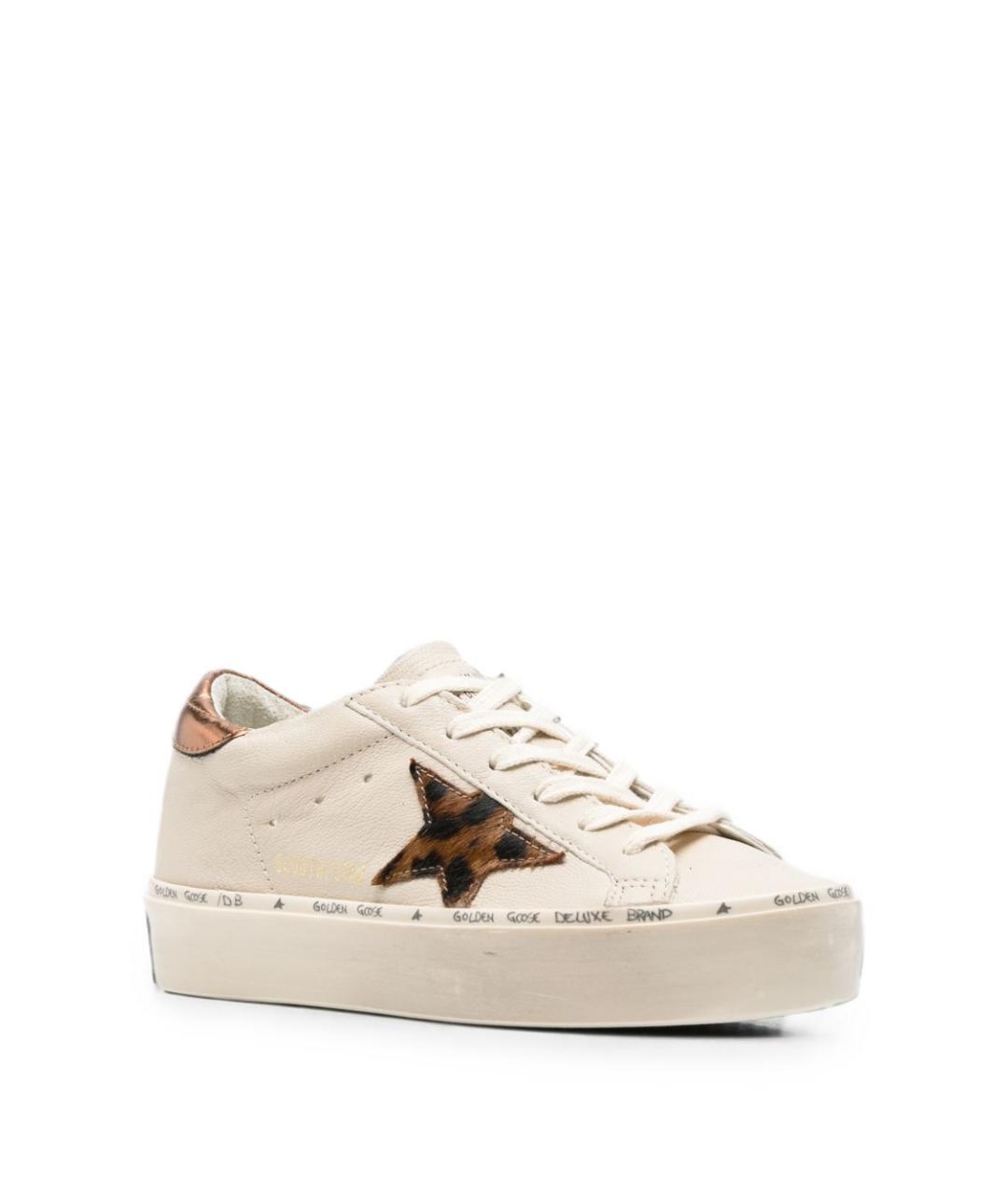 GOLDEN GOOSE Бежевые кожаные кеды, фото 4