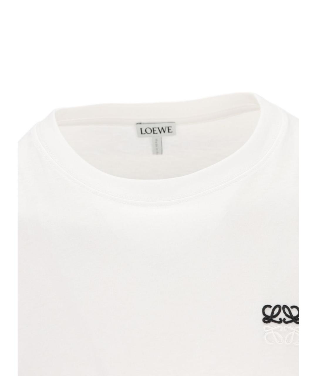LOEWE Белая хлопковая футболка, фото 2