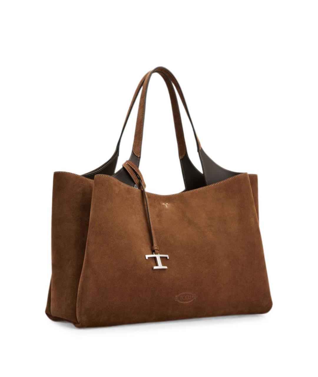 TOD'S Коричневая замшевая сумка тоут, фото 5