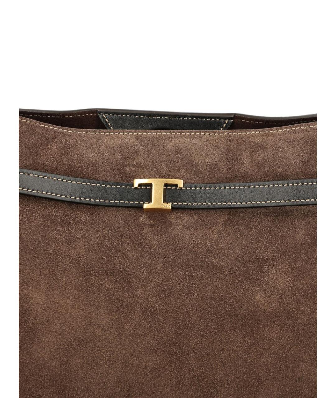 TOD'S Коричневая замшевая сумка тоут, фото 4