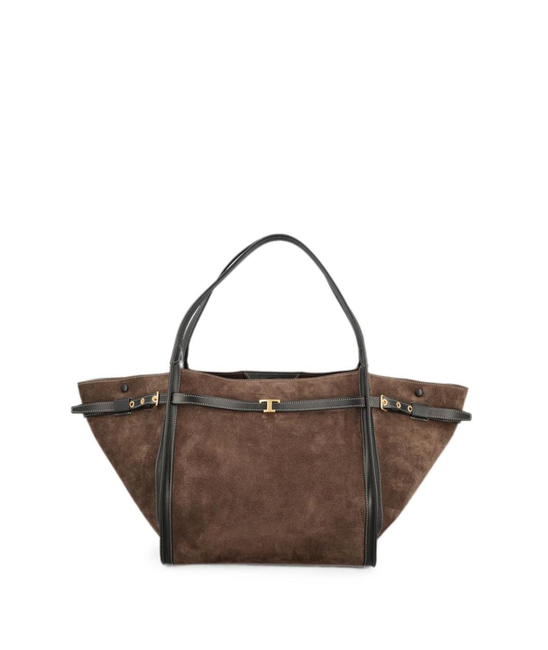 TOD'S Коричневая замшевая сумка тоут, фото 1