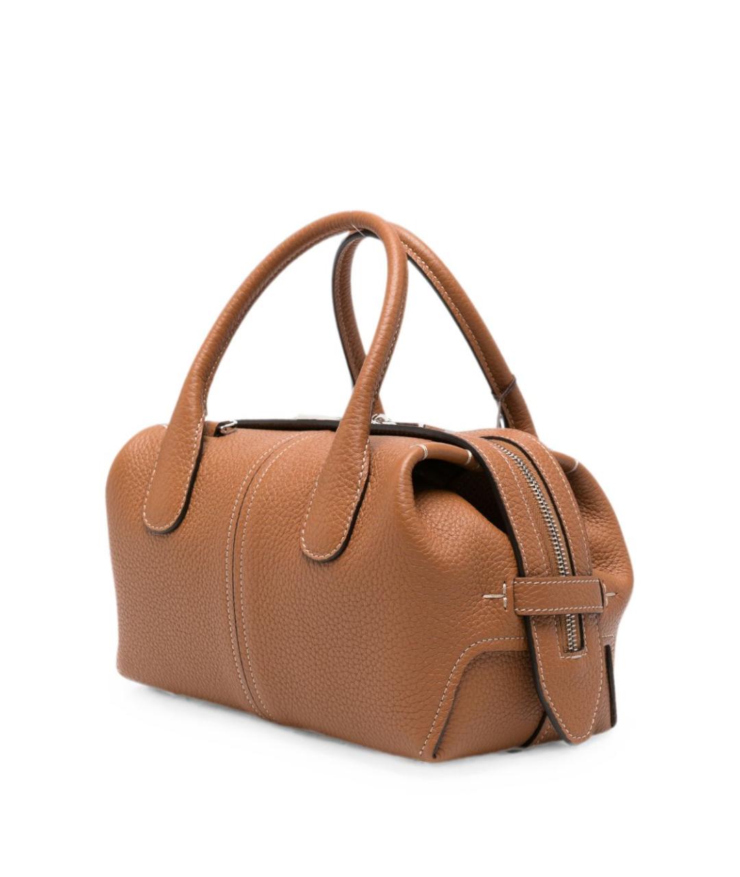 TOD'S Коричневая кожаная сумка с короткими ручками, фото 3