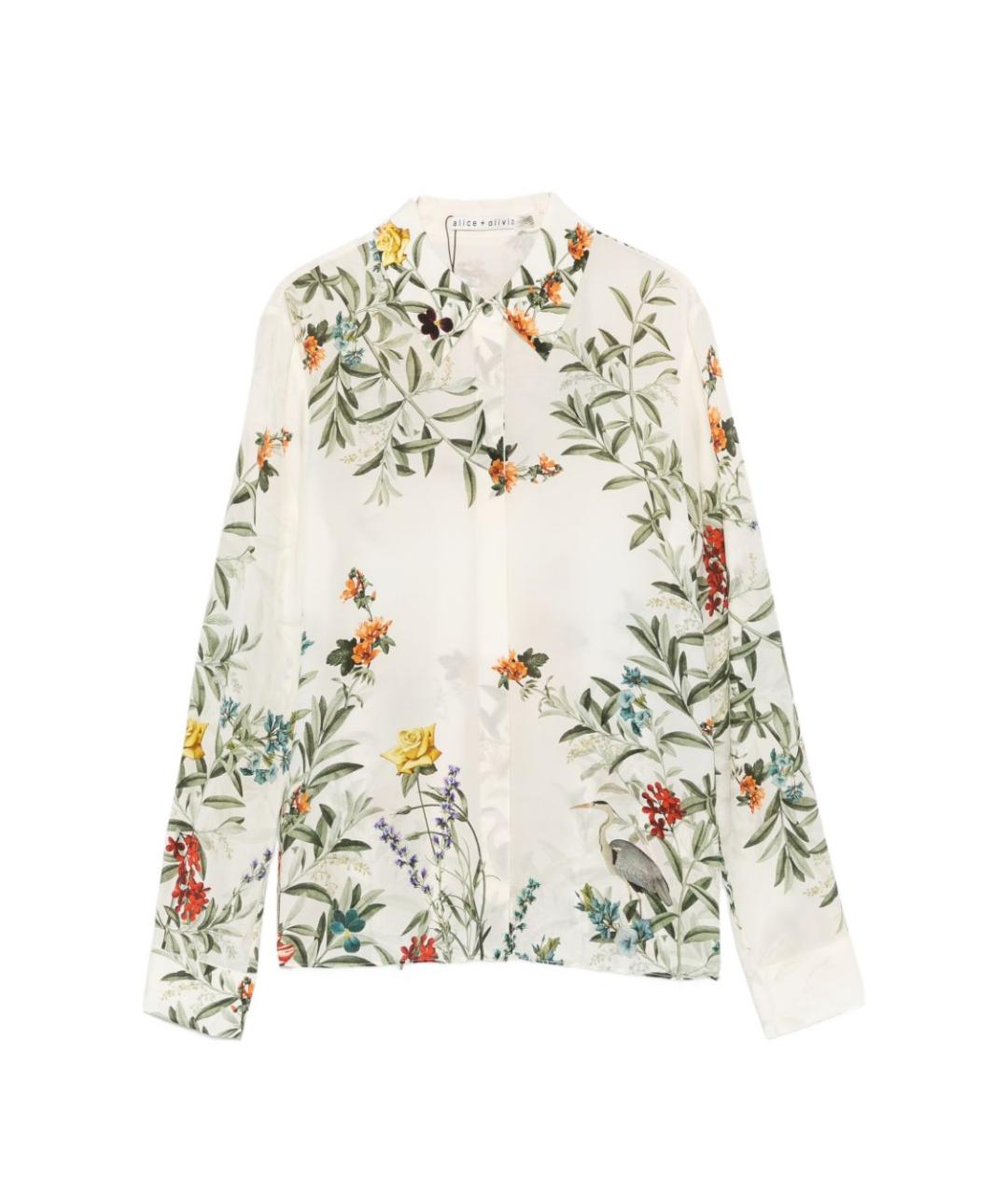 ALICE+OLIVIA Бежевая шелковая рубашка, фото 1