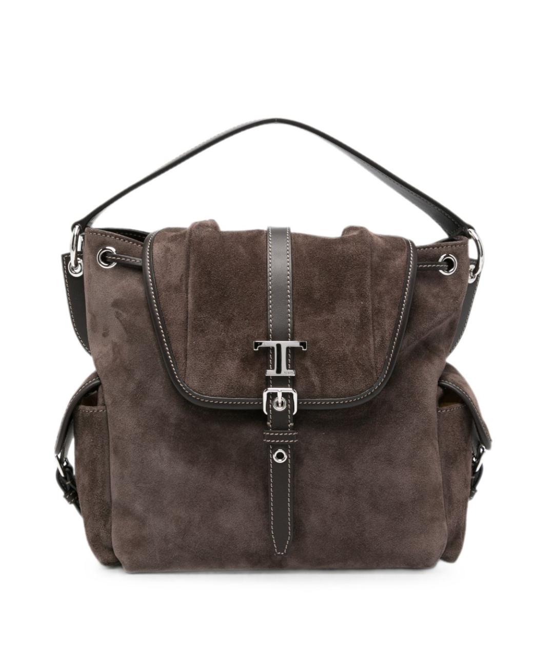 TOD'S Коричневая замшевая сумка через плечо, фото 1