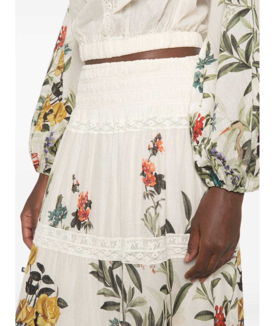 ALICE+OLIVIA Бежевая хлопковая юбка макси, фото 2