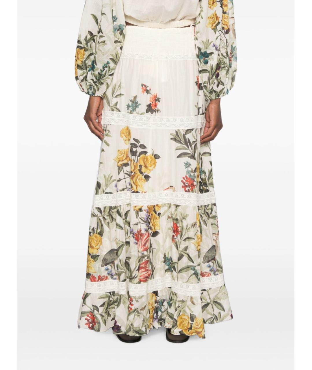 ALICE+OLIVIA Бежевая хлопковая юбка макси, фото 3