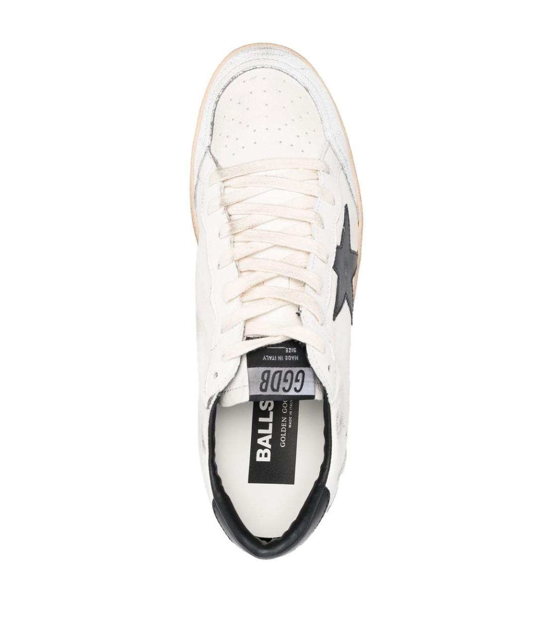 GOLDEN GOOSE Белые кожаные низкие кроссовки / кеды, фото 3