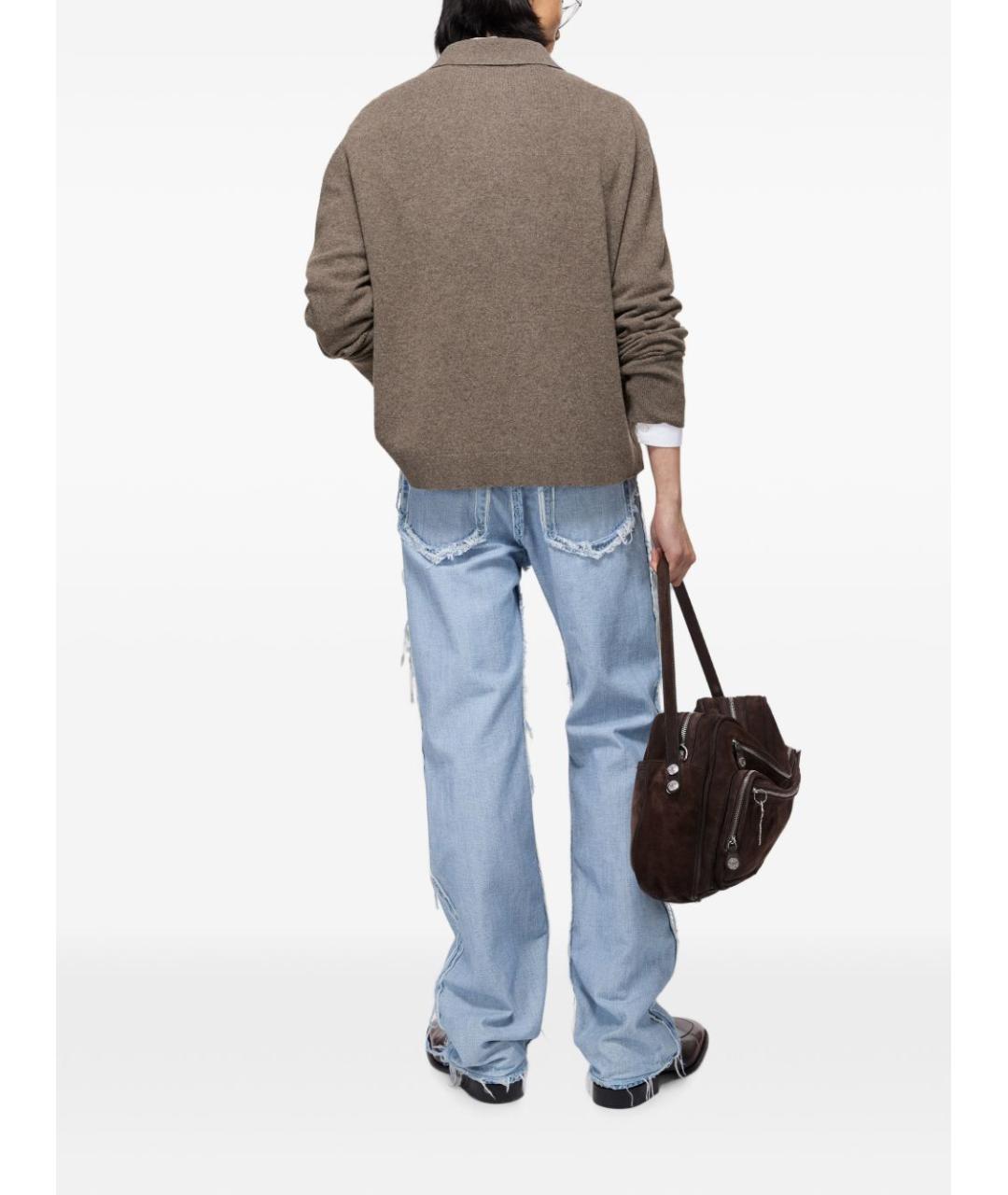 ACNE STUDIOS Коричневая шерстяная футболка, фото 5