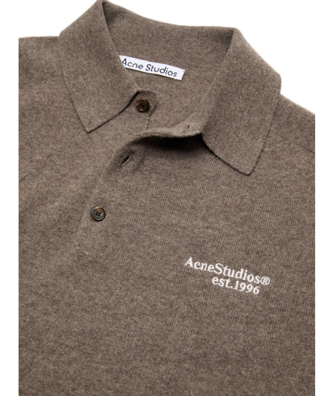 ACNE STUDIOS Коричневая шерстяная футболка, фото 3
