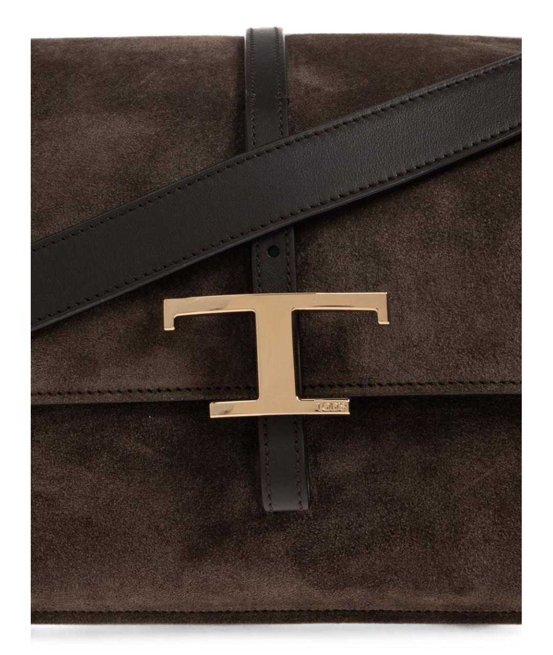TOD'S Коричневая замшевая сумка через плечо, фото 4