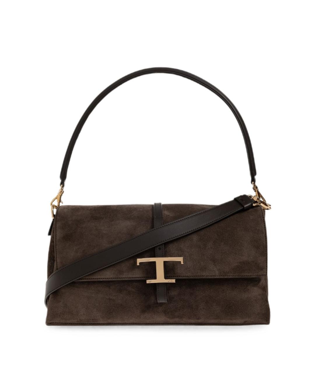 TOD'S Коричневая замшевая сумка через плечо, фото 1