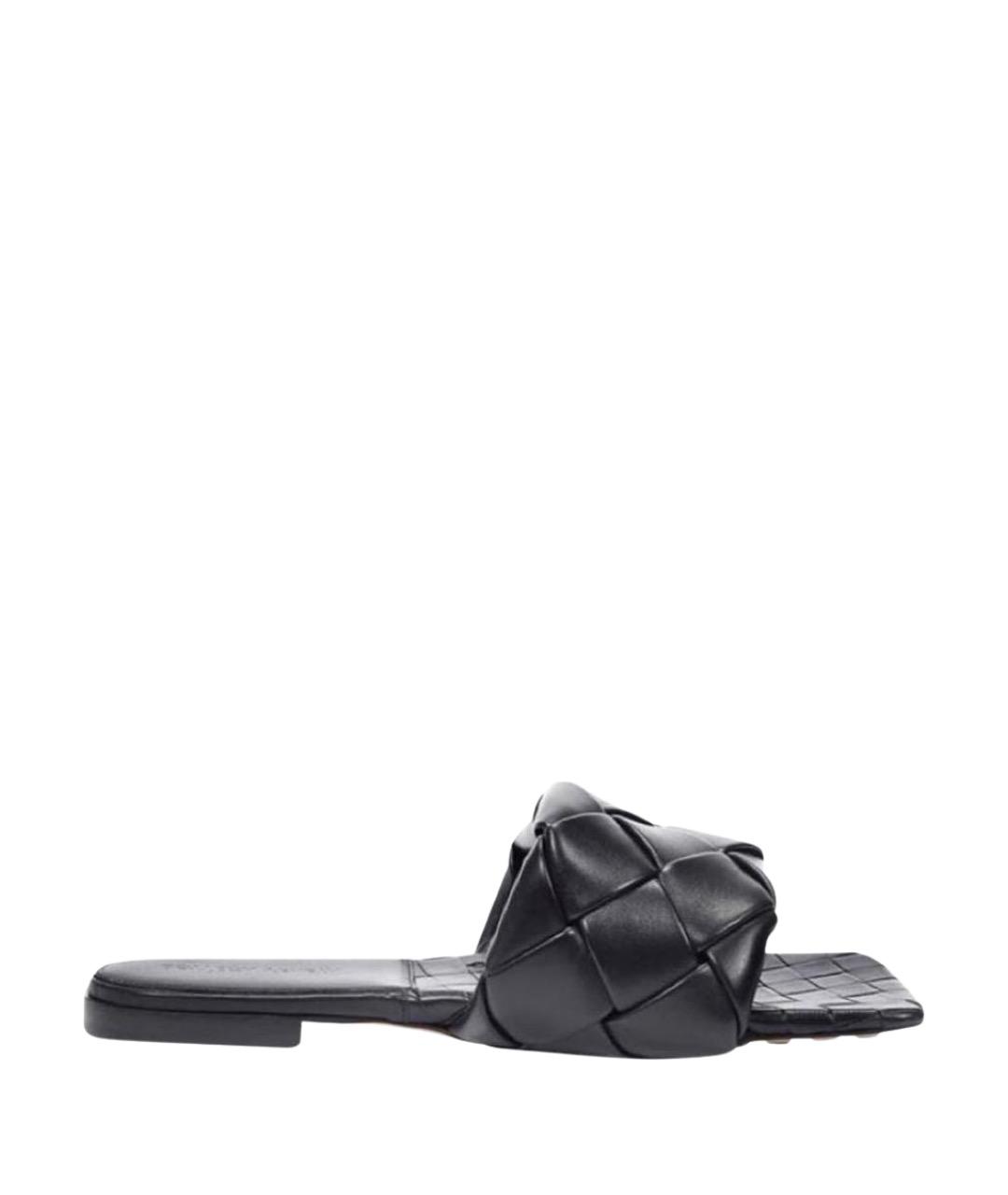 BOTTEGA VENETA Черные кожаные сандалии, фото 1