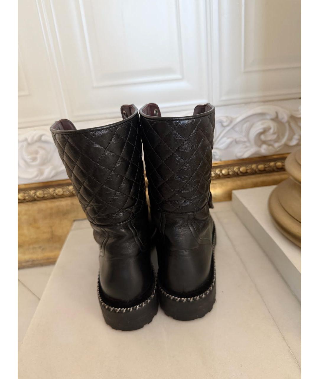 CHANEL Черные кожаные ботинки, фото 6