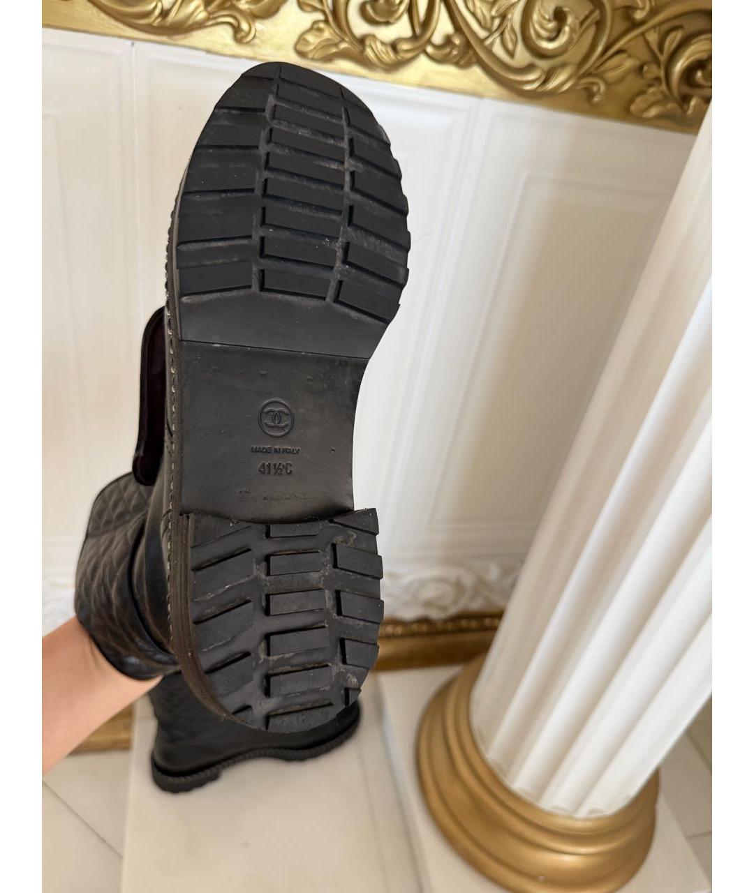 CHANEL Черные кожаные ботинки, фото 5