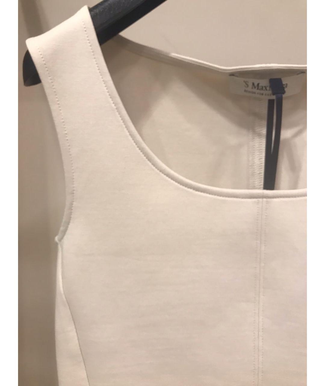 'S MAX MARA Белая хлопковая майка, фото 4