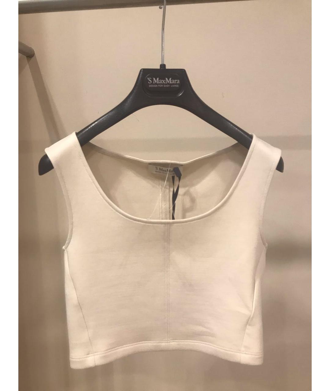 'S MAX MARA Белая хлопковая майка, фото 5