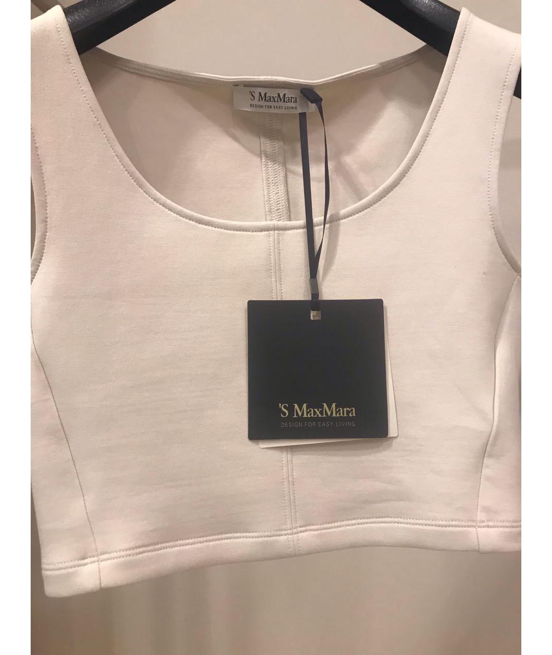 'S MAX MARA Белая хлопковая майка, фото 3