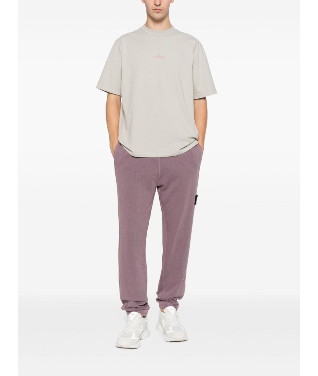 STONE ISLAND Фиолетовые хлопковые повседневные брюки, фото 2
