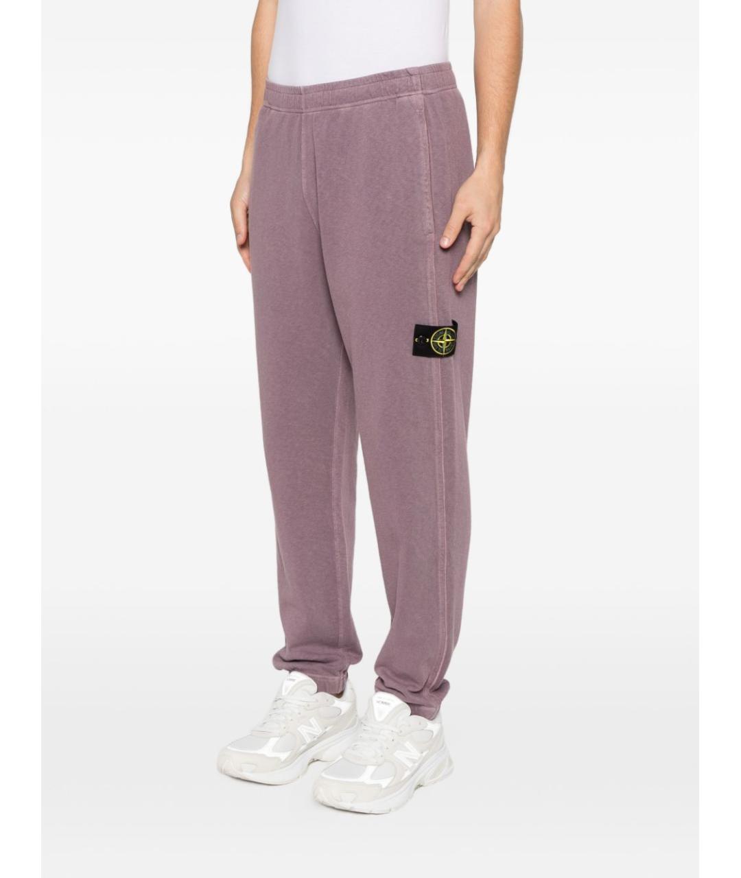 STONE ISLAND Фиолетовые хлопковые повседневные брюки, фото 4