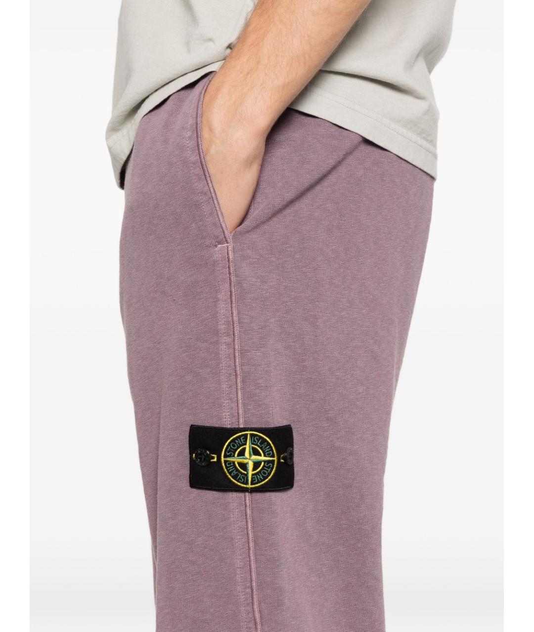 STONE ISLAND Фиолетовые хлопковые повседневные брюки, фото 5