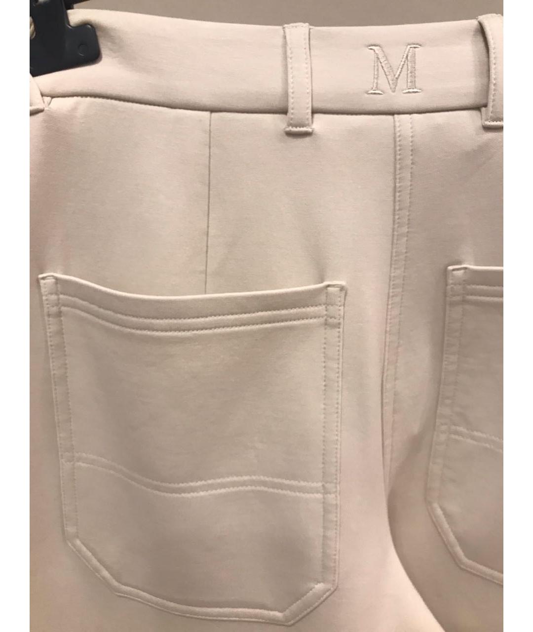 'S MAX MARA Белые хлопковые брюки широкие, фото 4