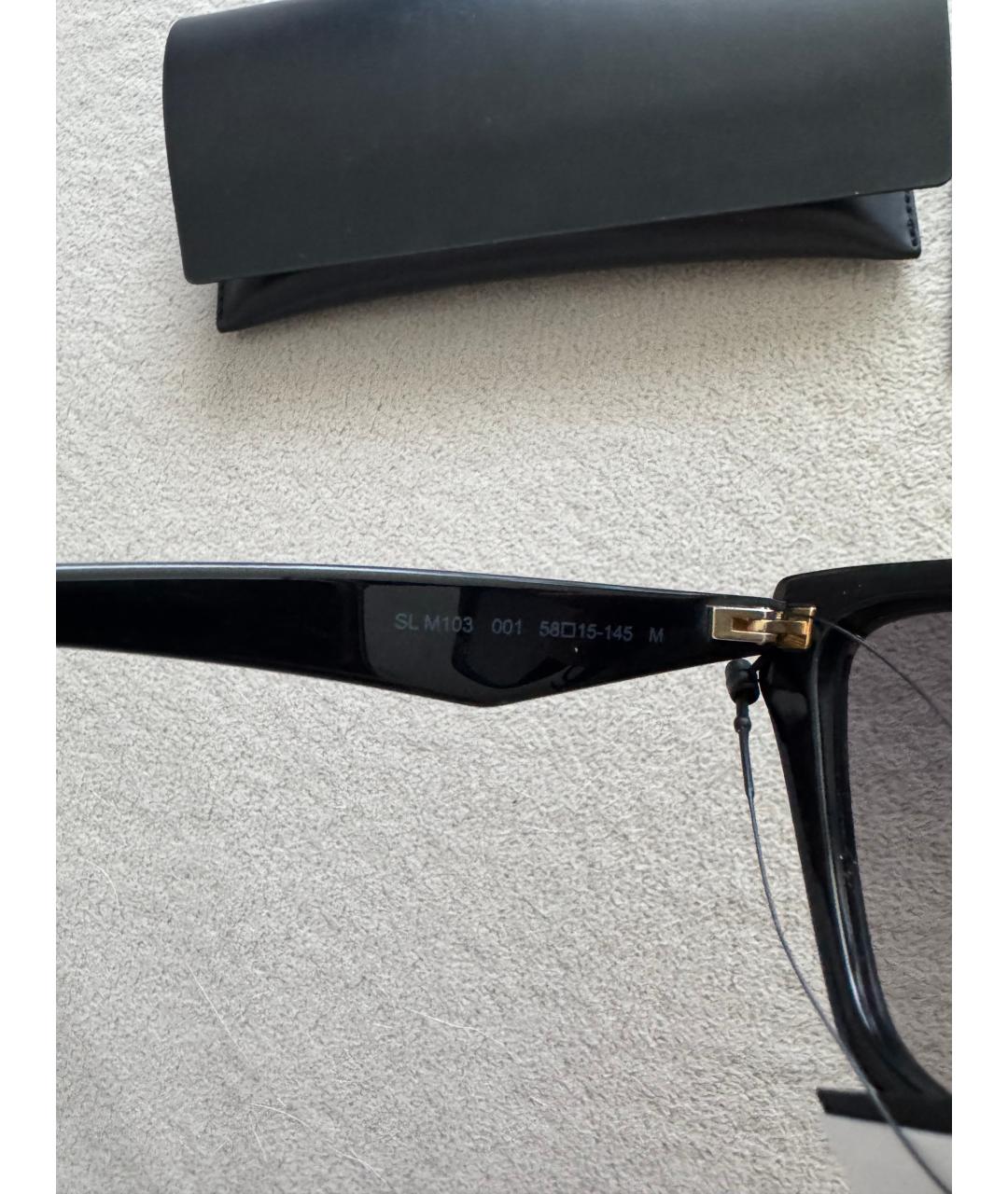 SAINT LAURENT Черные пластиковые солнцезащитные очки, фото 2