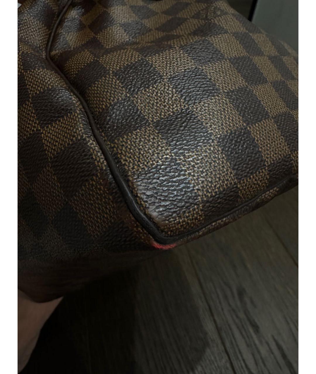 LOUIS VUITTON Коричневая кожаная сумка с короткими ручками, фото 6