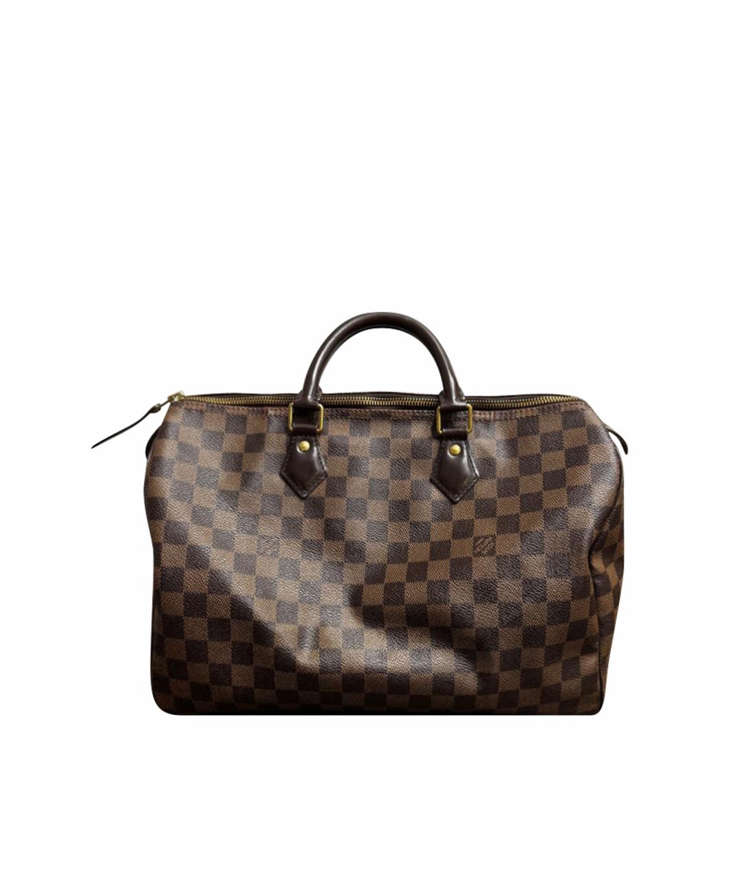 LOUIS VUITTON Коричневая кожаная сумка с короткими ручками, фото 1