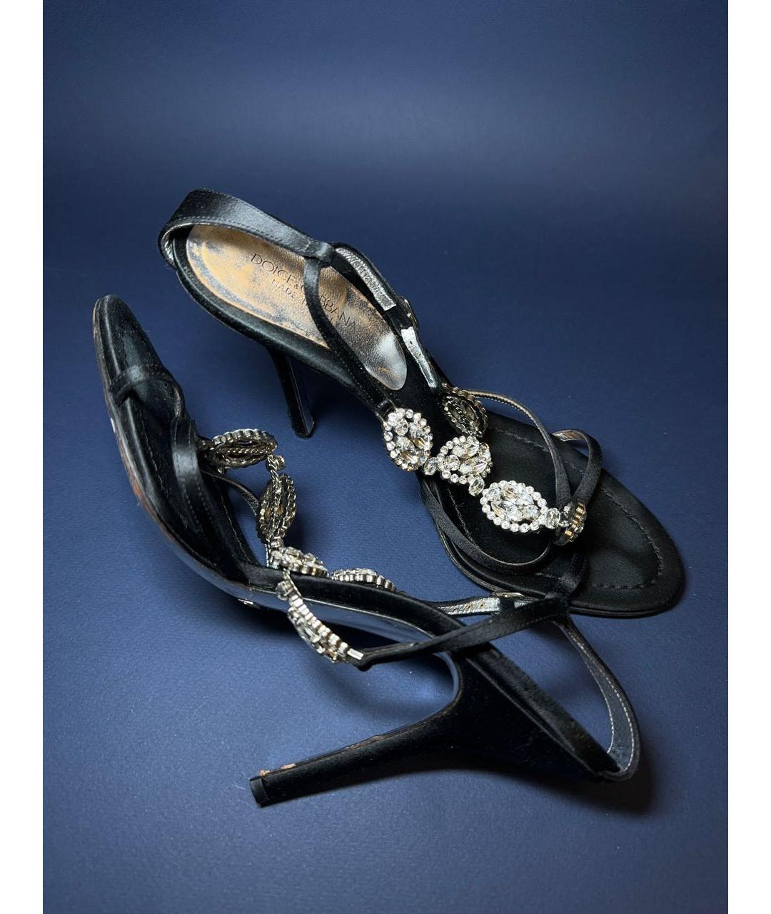 DOLCE&GABBANA Черные босоножки, фото 7