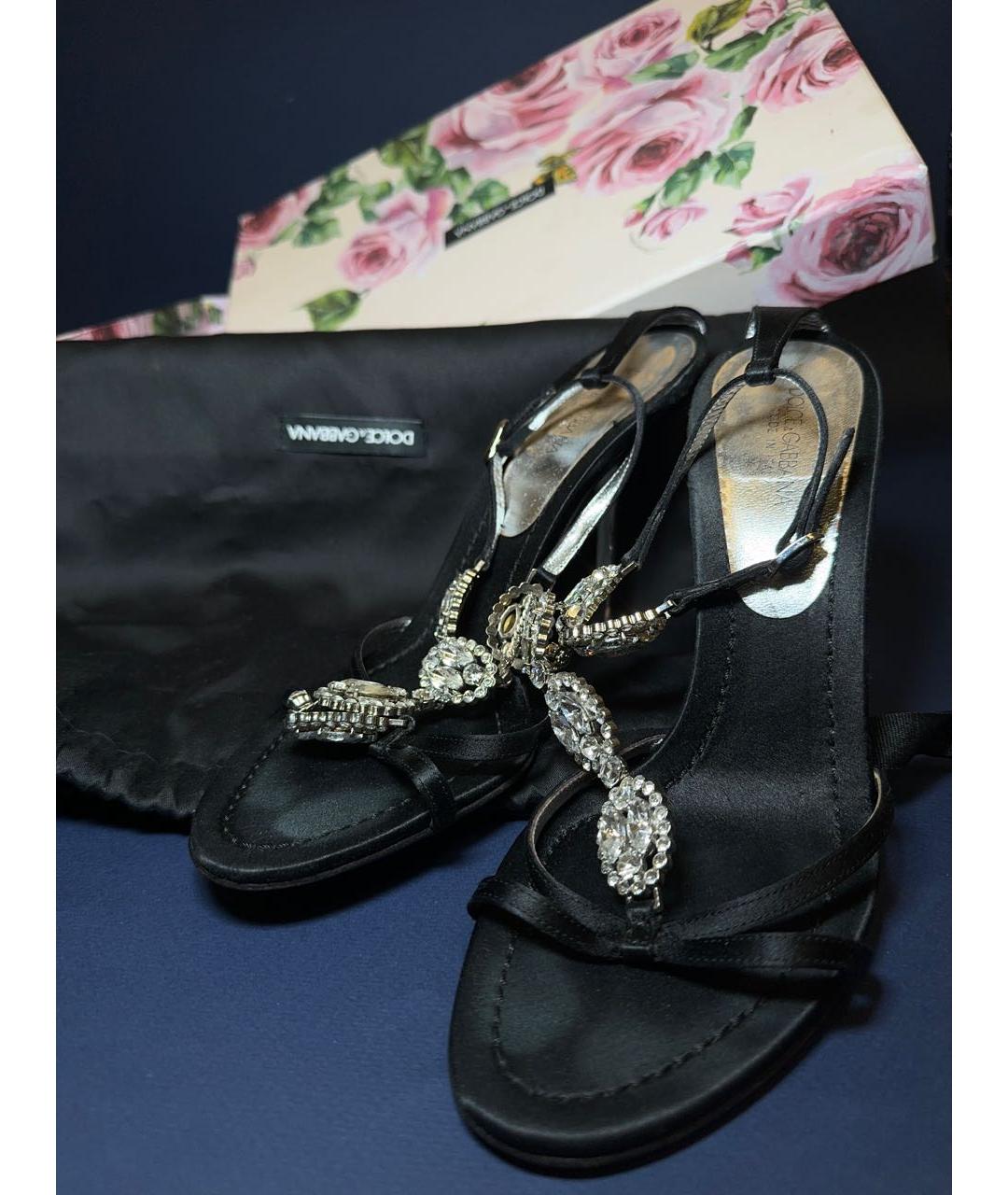 DOLCE&GABBANA Черные босоножки, фото 6