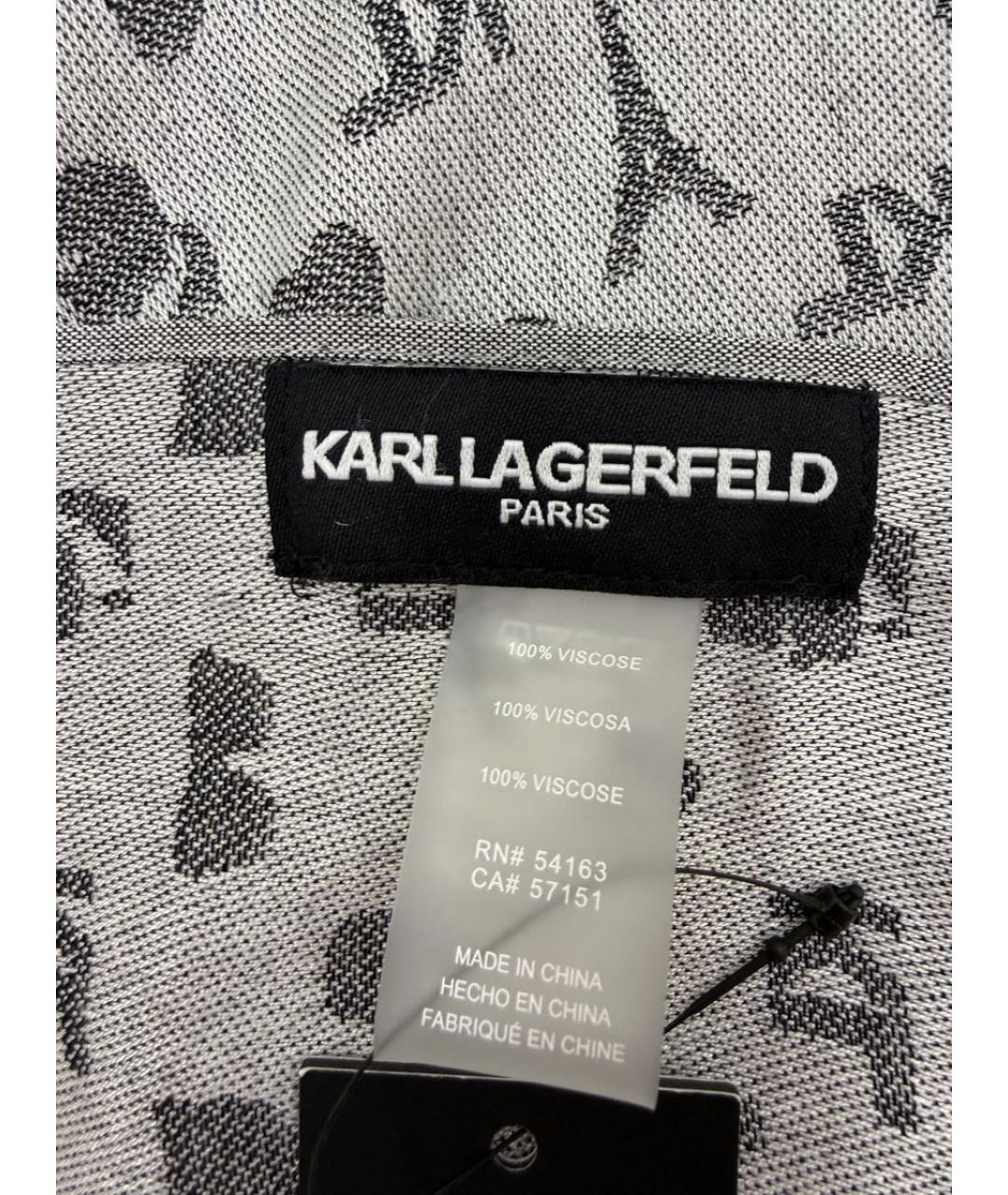 KARL LAGERFELD Серый шарф, фото 9
