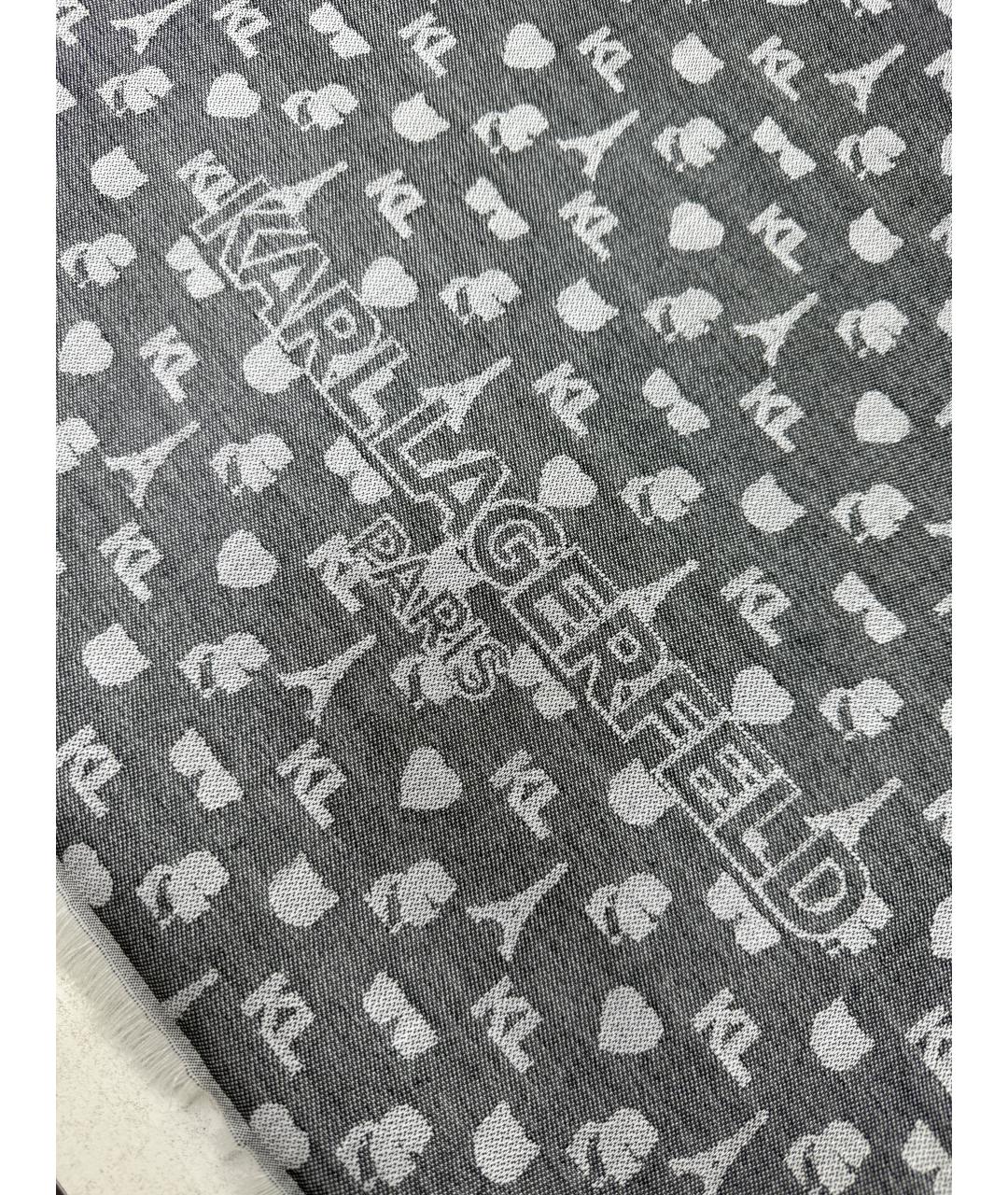 KARL LAGERFELD Серый шарф, фото 5