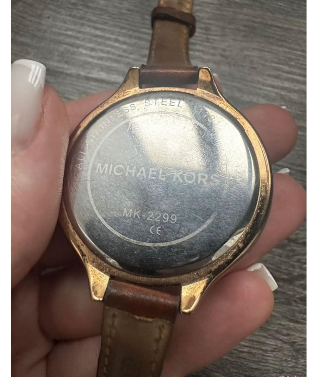 MICHAEL KORS Золотые металлические часы, фото 2