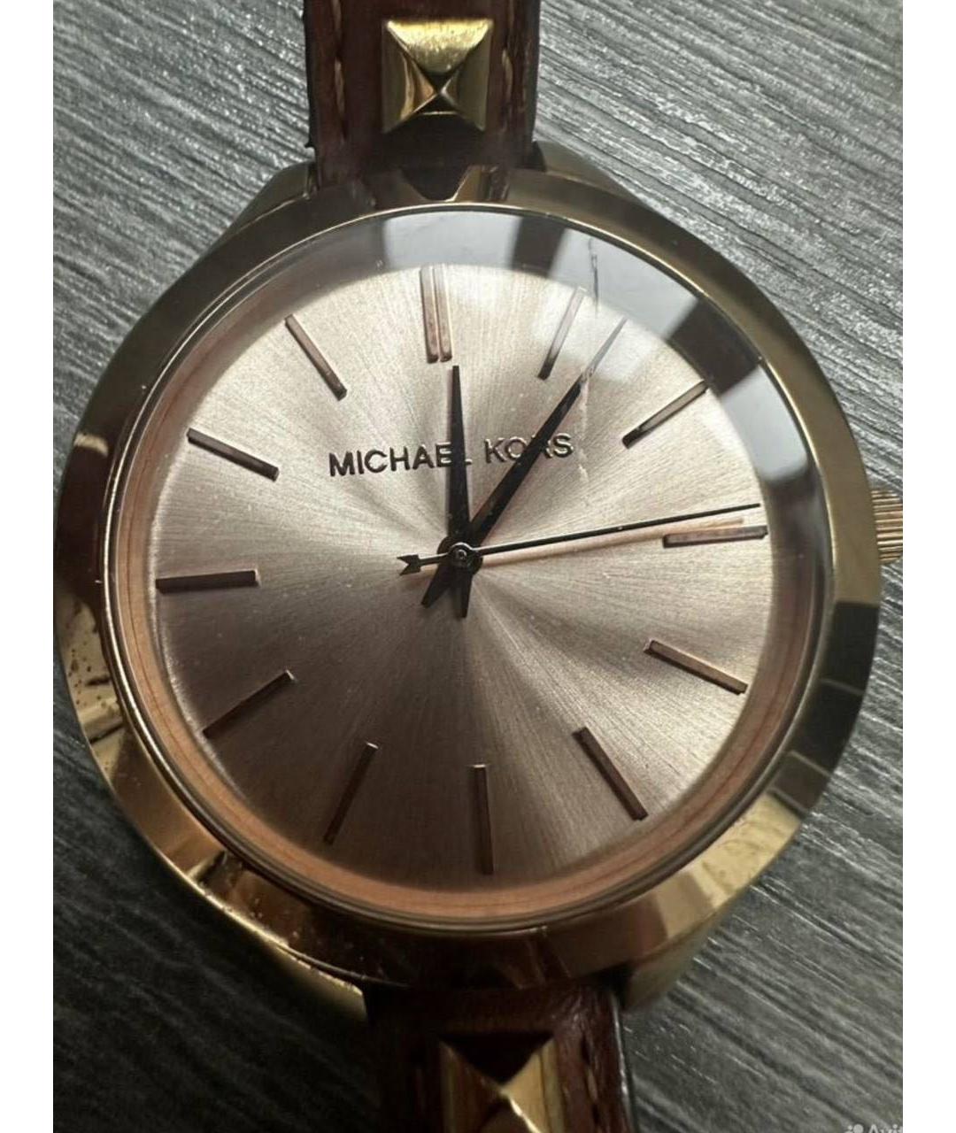 MICHAEL KORS Золотые металлические часы, фото 4