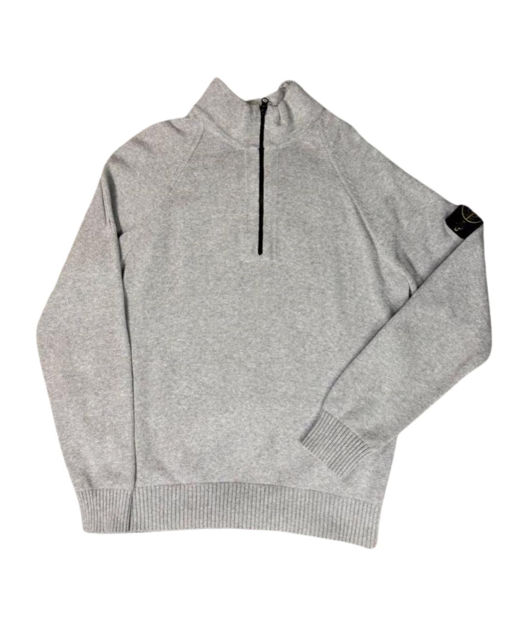 STONE ISLAND Серый хлопковый джемпер / свитер, фото 1