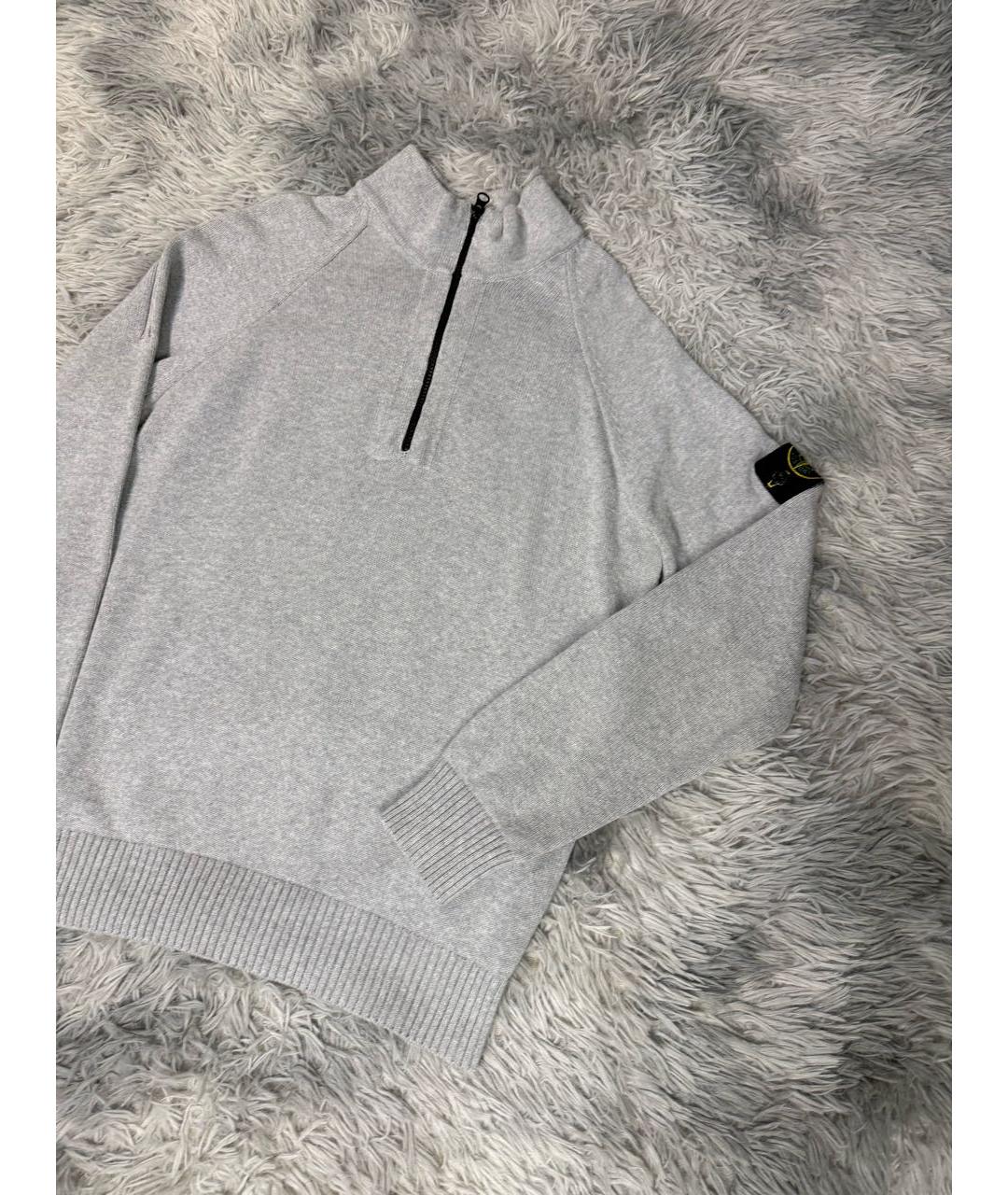 STONE ISLAND Серый хлопковый джемпер / свитер, фото 4