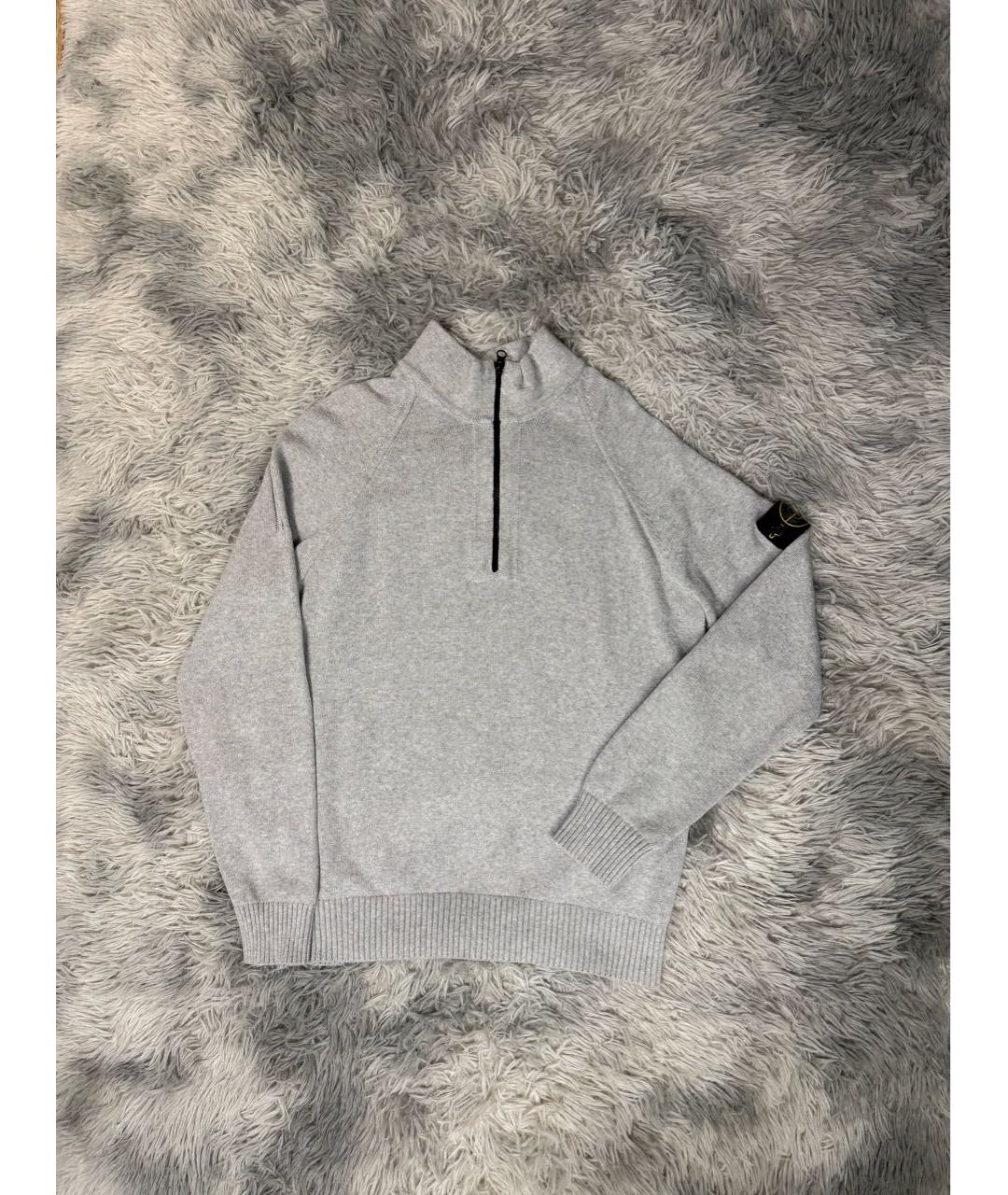 STONE ISLAND Серый хлопковый джемпер / свитер, фото 8