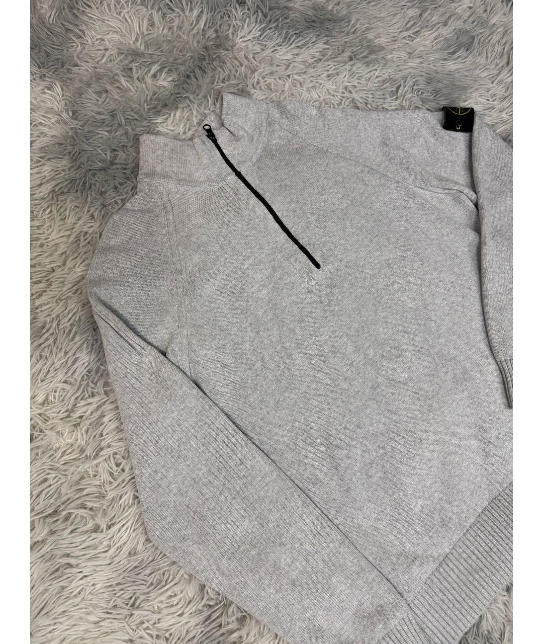 STONE ISLAND Серый хлопковый джемпер / свитер, фото 3