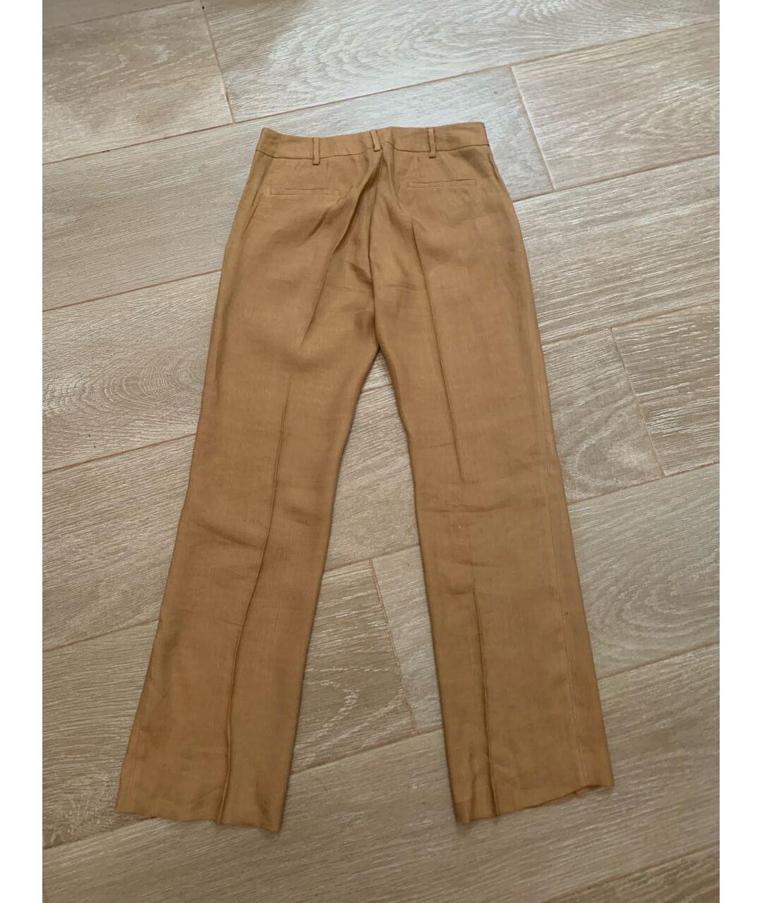SEVENTY Коричневые льняные прямые брюки, фото 2