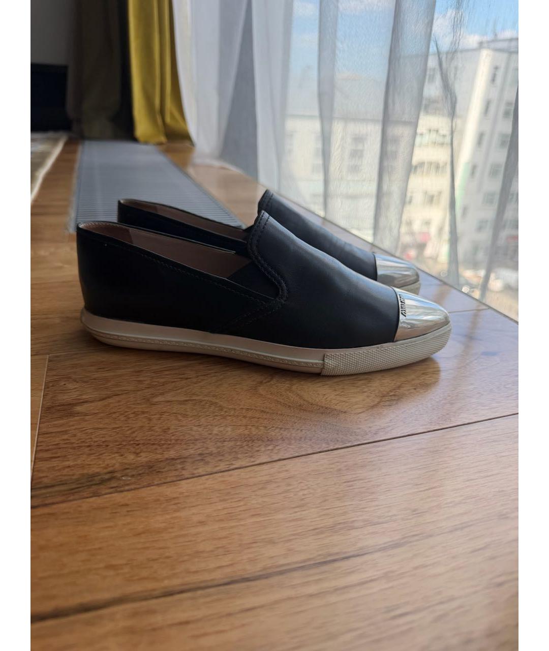 MIU MIU Черные кожаные лоферы, фото 5