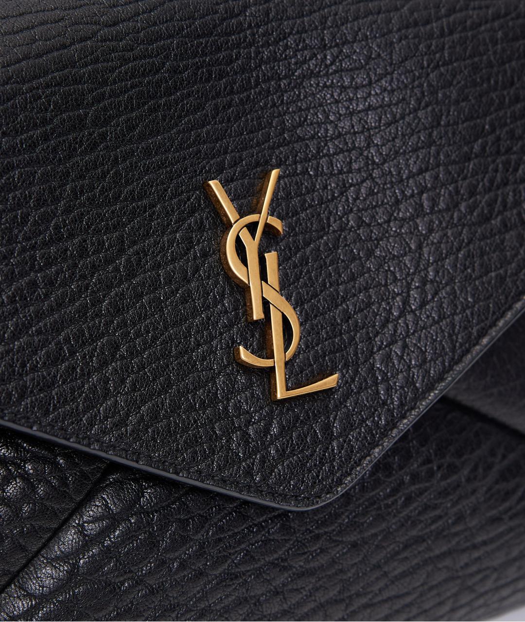 SAINT LAURENT Черная кожаная сумка через плечо, фото 4