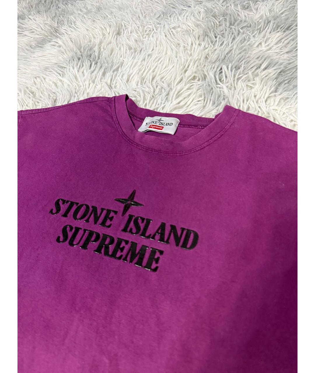 STONE ISLAND Фиолетовая хлопковая футболка, фото 5
