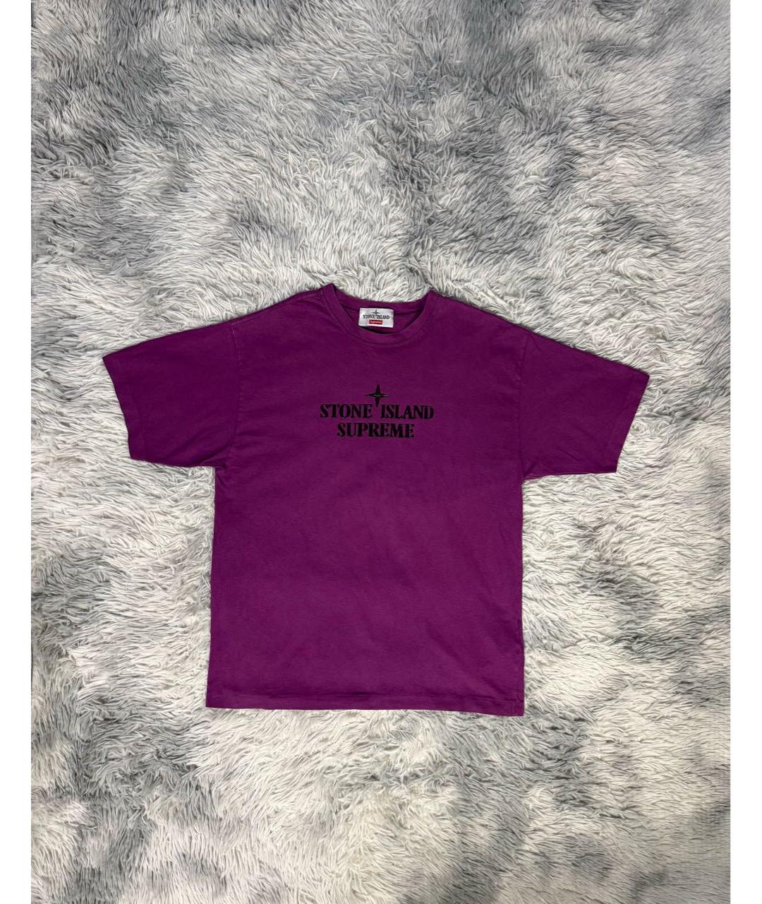 STONE ISLAND Фиолетовая хлопковая футболка, фото 9