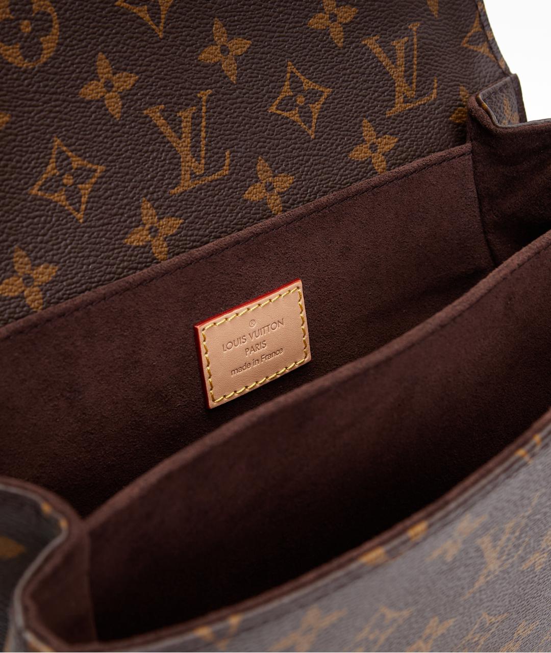 LOUIS VUITTON Коричневая кожаная сумка через плечо, фото 4