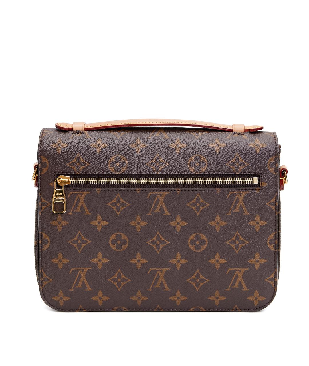 LOUIS VUITTON Коричневая кожаная сумка через плечо, фото 3