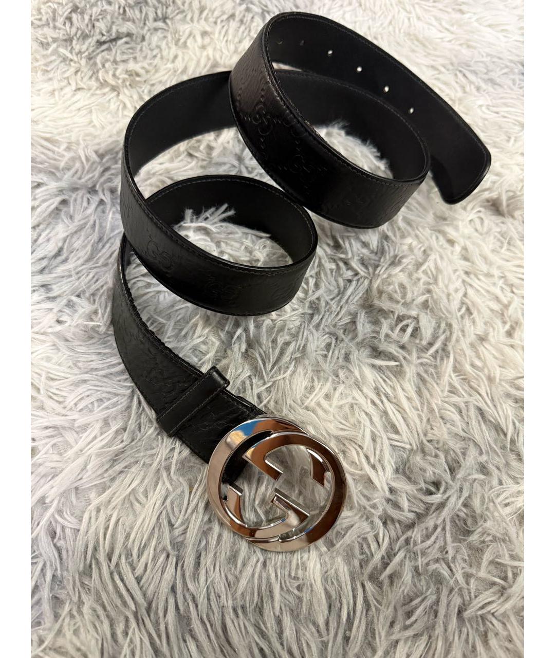 GUCCI Черный кожаный ремень, фото 2